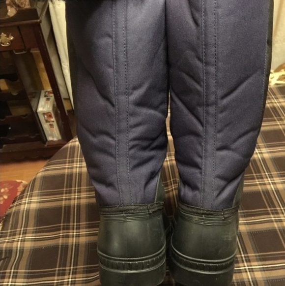 Arctic Cat Snowmobile Winter Duck Boots Men\'s Size 9 Rubber Toed Black Blue EUC main image 6
